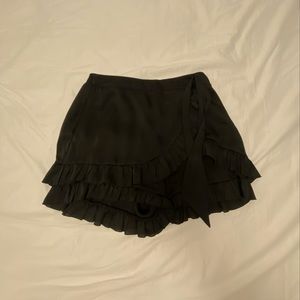 Black silk skirt